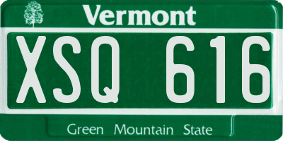 VT license plate XSQ616