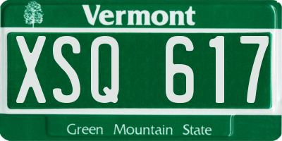 VT license plate XSQ617