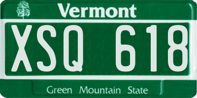 VT license plate XSQ618