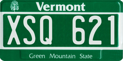VT license plate XSQ621
