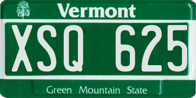 VT license plate XSQ625