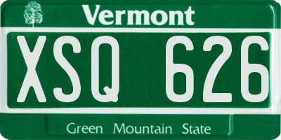VT license plate XSQ626