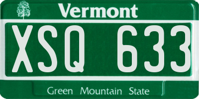 VT license plate XSQ633