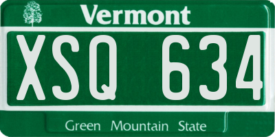 VT license plate XSQ634