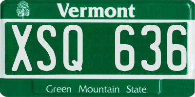 VT license plate XSQ636