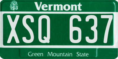 VT license plate XSQ637