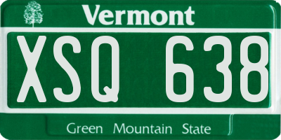 VT license plate XSQ638