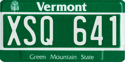 VT license plate XSQ641