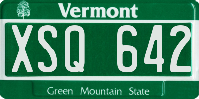 VT license plate XSQ642