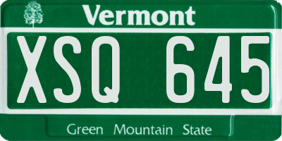 VT license plate XSQ645