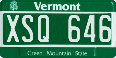VT license plate XSQ646