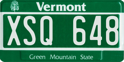 VT license plate XSQ648