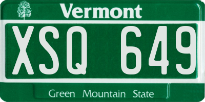VT license plate XSQ649