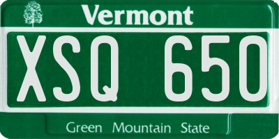 VT license plate XSQ650