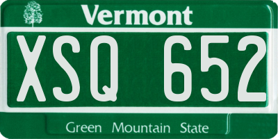 VT license plate XSQ652