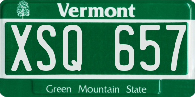 VT license plate XSQ657