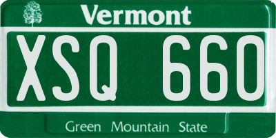 VT license plate XSQ660
