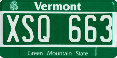 VT license plate XSQ663