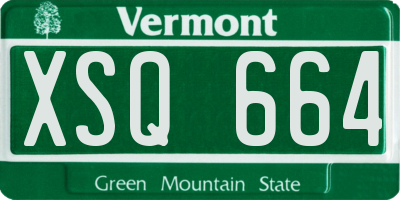 VT license plate XSQ664