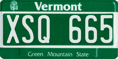 VT license plate XSQ665