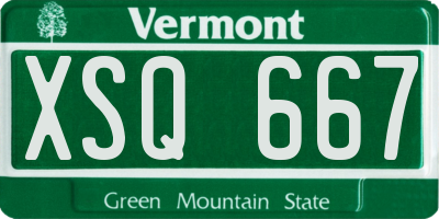 VT license plate XSQ667