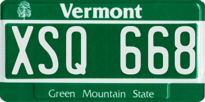 VT license plate XSQ668