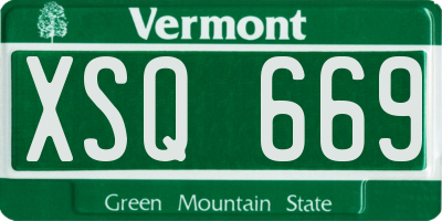 VT license plate XSQ669