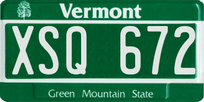 VT license plate XSQ672