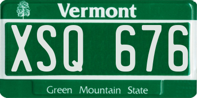 VT license plate XSQ676