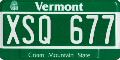 VT license plate XSQ677