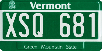 VT license plate XSQ681
