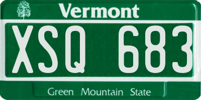 VT license plate XSQ683