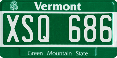 VT license plate XSQ686