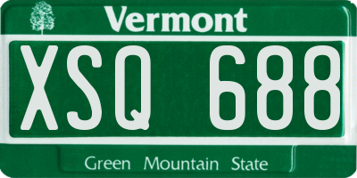 VT license plate XSQ688