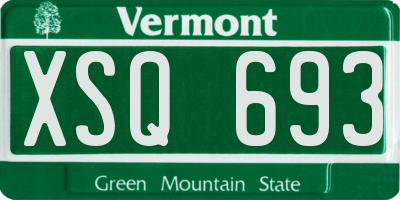 VT license plate XSQ693