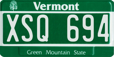 VT license plate XSQ694