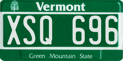VT license plate XSQ696
