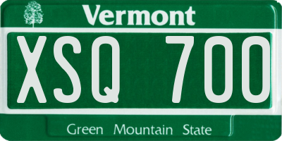 VT license plate XSQ700