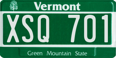 VT license plate XSQ701