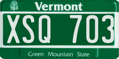 VT license plate XSQ703
