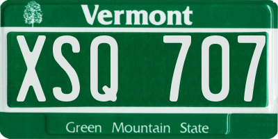 VT license plate XSQ707