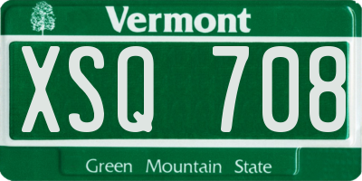 VT license plate XSQ708