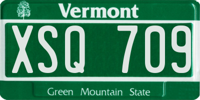 VT license plate XSQ709