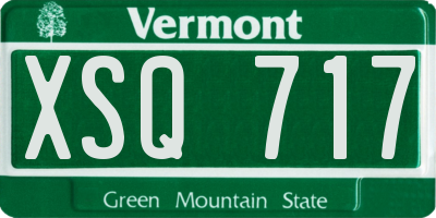 VT license plate XSQ717