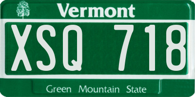VT license plate XSQ718