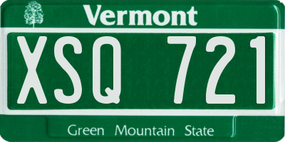 VT license plate XSQ721