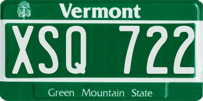 VT license plate XSQ722