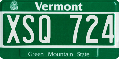 VT license plate XSQ724