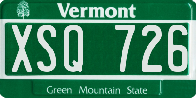 VT license plate XSQ726