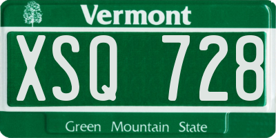 VT license plate XSQ728